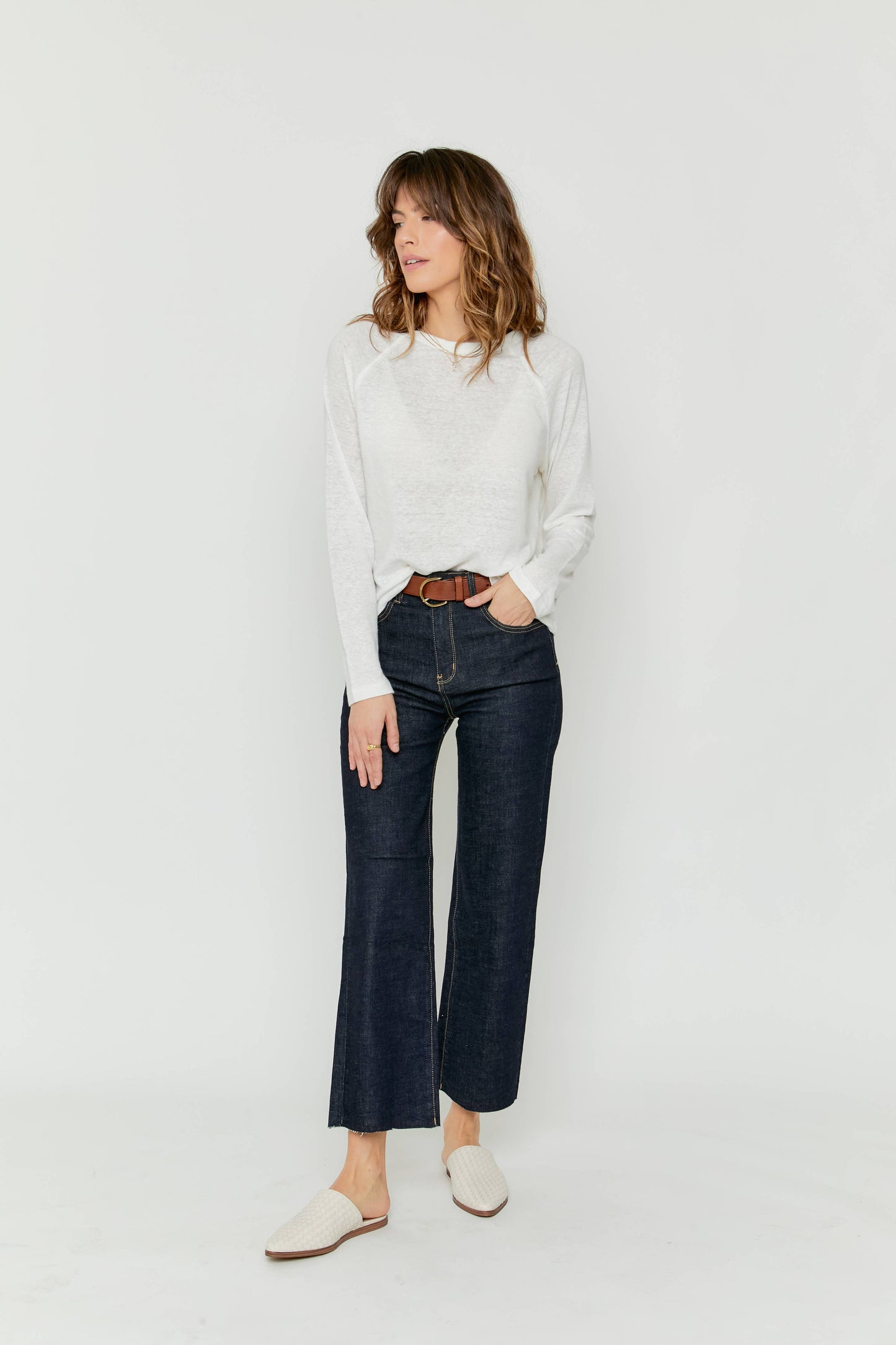 Oliver Thomas Aberdeen Ankle Crop High Rise Jean, Timbers
