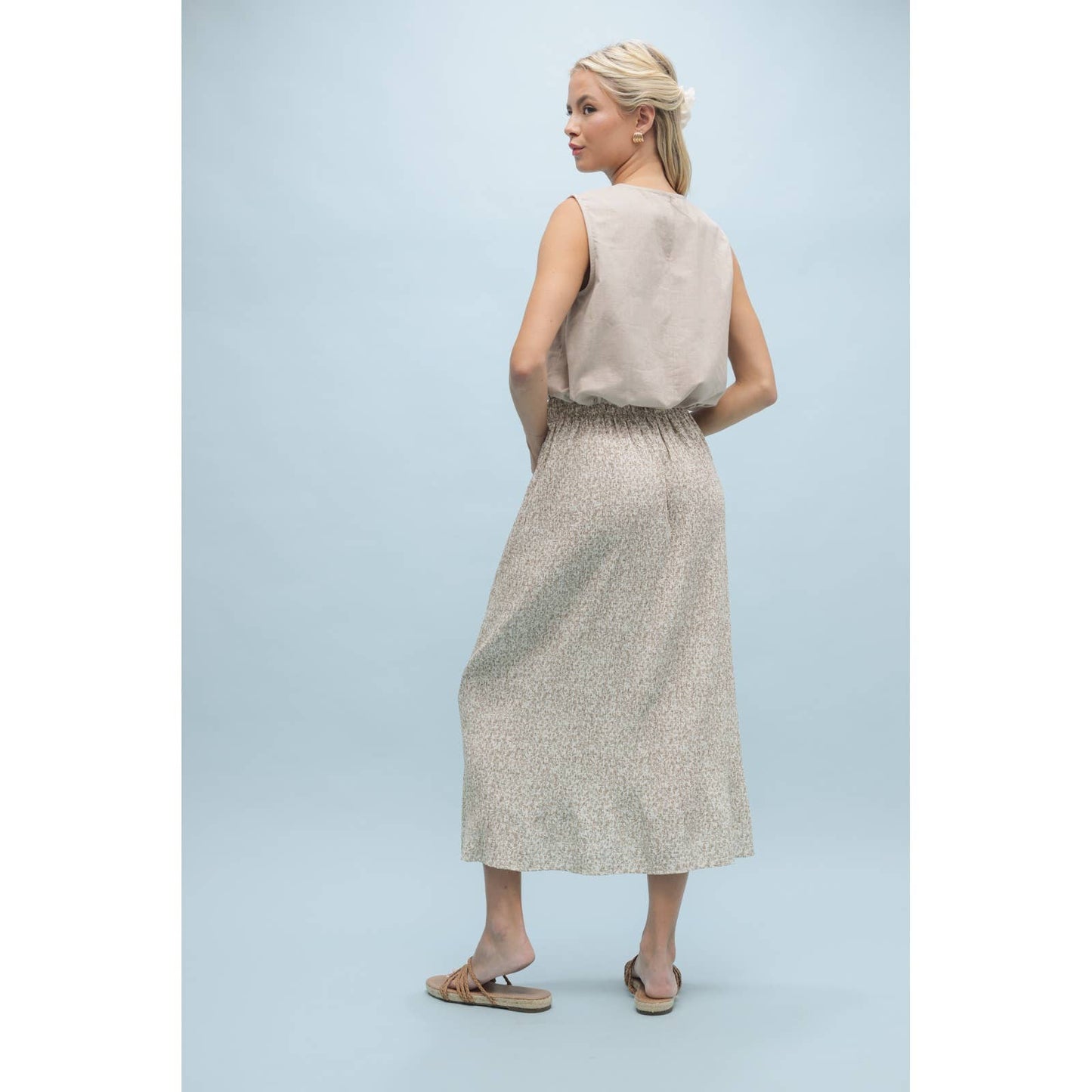LINEN BUBBLE HEM TANK TOP / WL25-10263
