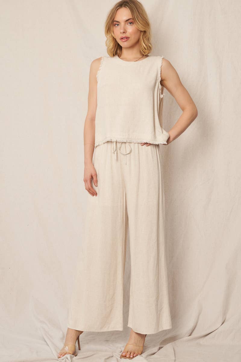 Back Button Detail Sleeveless Top