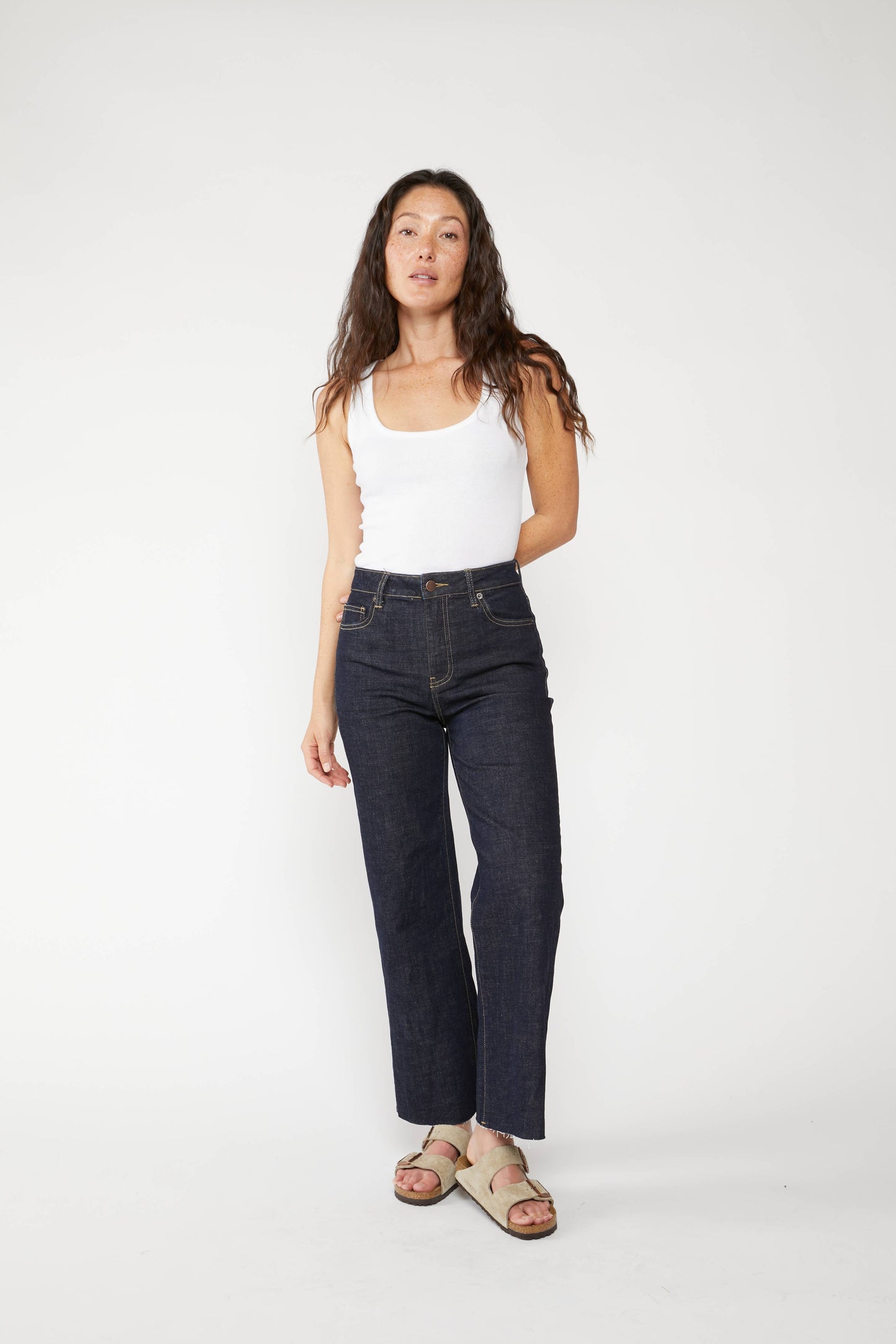 Oliver Thomas Aberdeen Ankle Crop High Rise Jean, Timbers