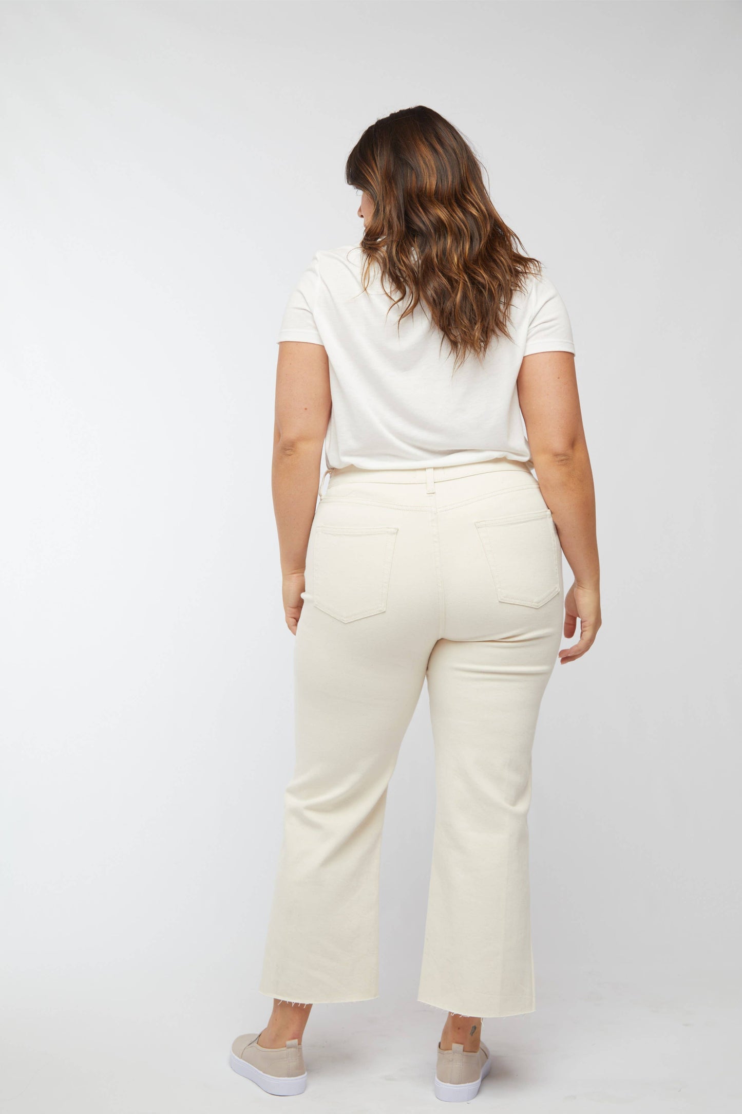 Oliver Thomas Aberdeen Ankle Crop High Rise Jean, Ecru
