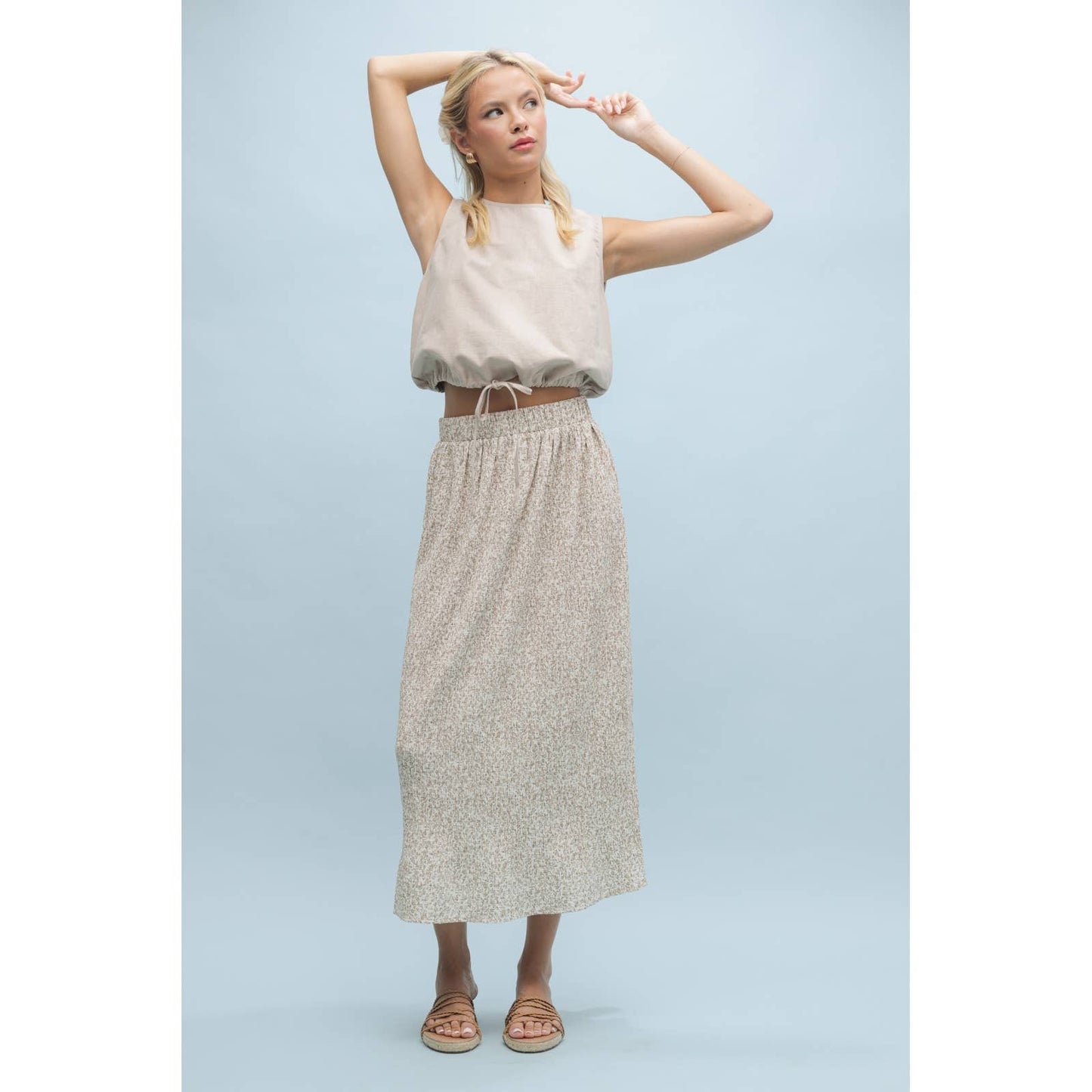 LINEN BUBBLE HEM TANK TOP / WL25-10263