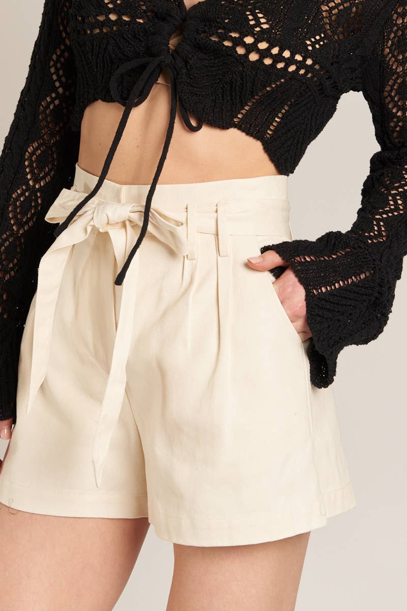 High Waisted Paperbag Shorts