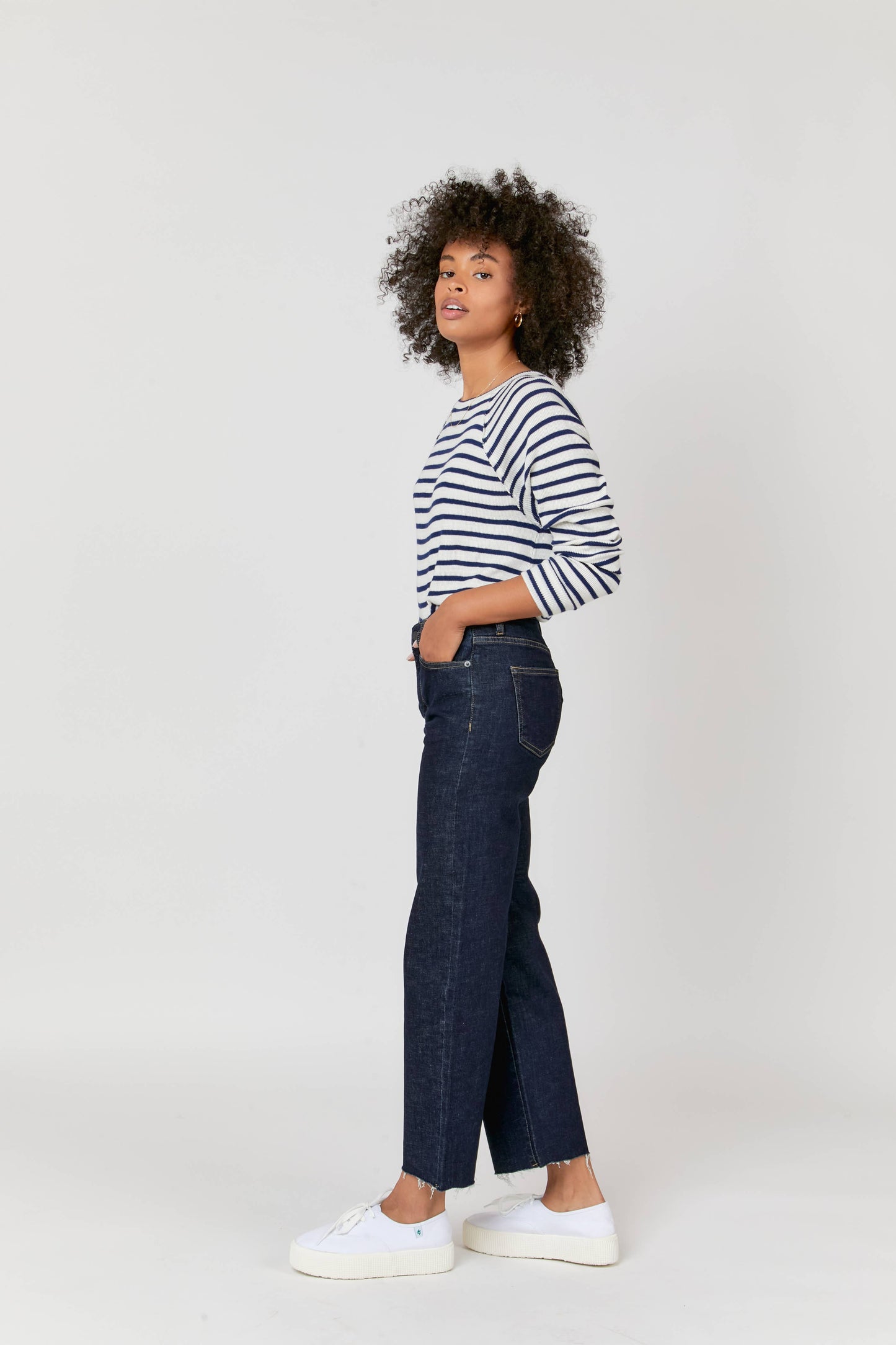 Oliver Thomas Aberdeen Ankle Crop High Rise Jean, Timbers