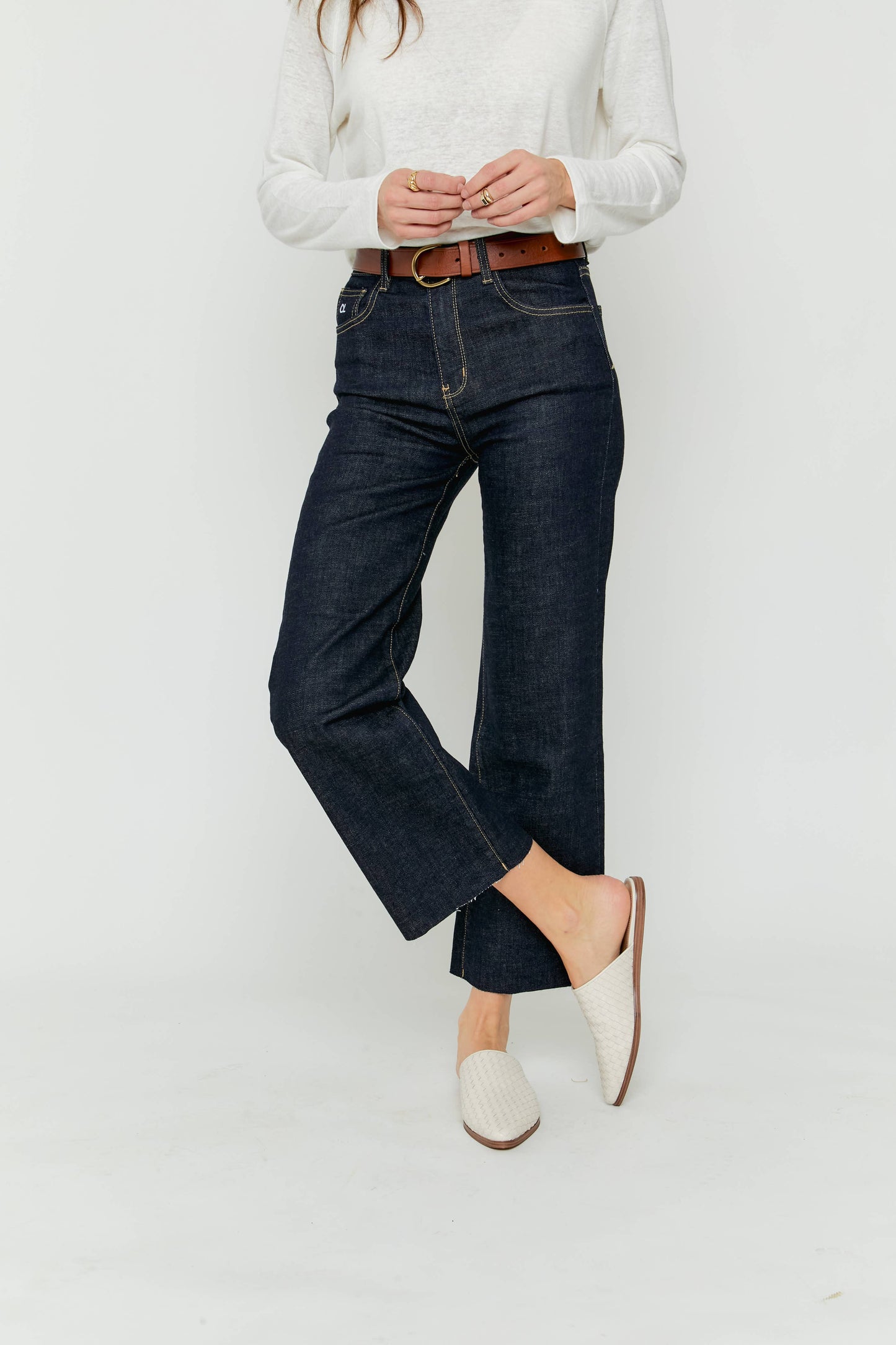 Oliver Thomas Aberdeen Ankle Crop High Rise Jean, Timbers