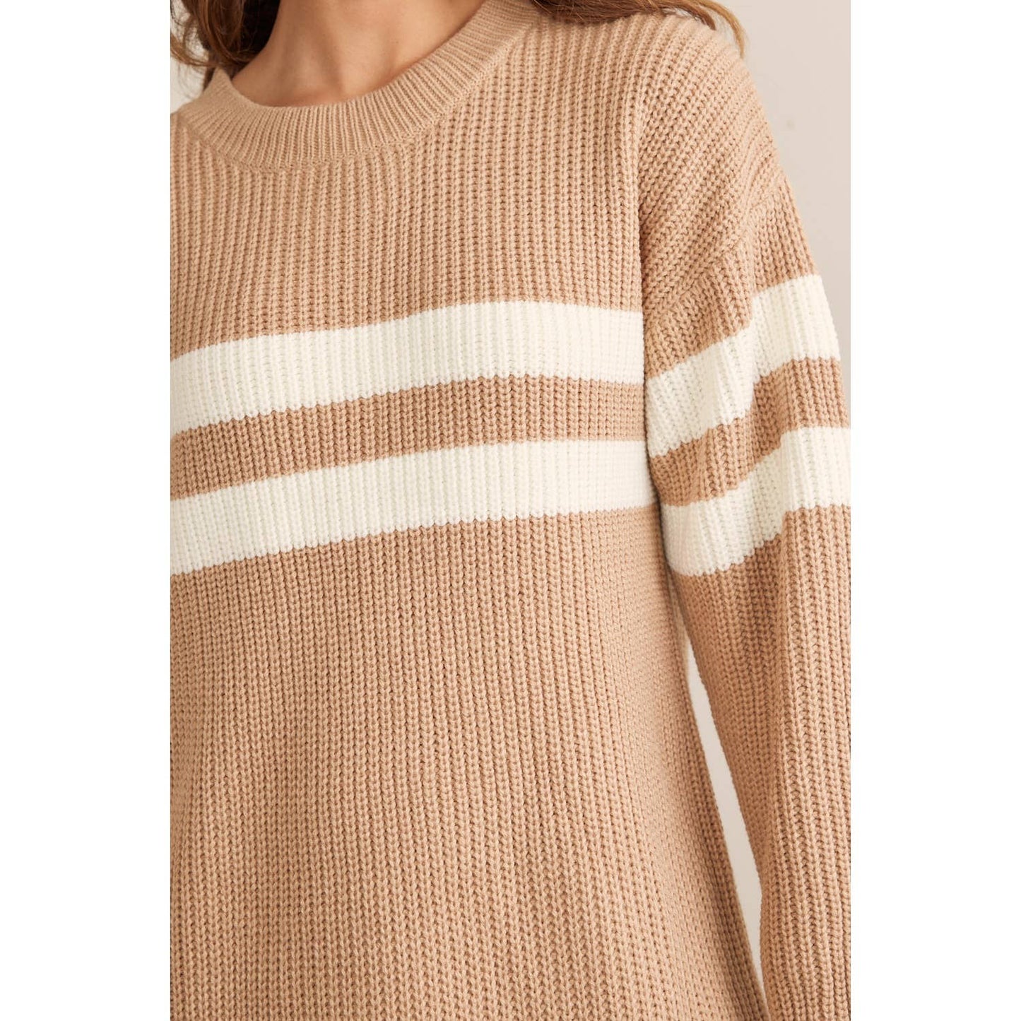 RELAXED FIT STRIPE COLOR BLOCK SWEATER MINI DRESS