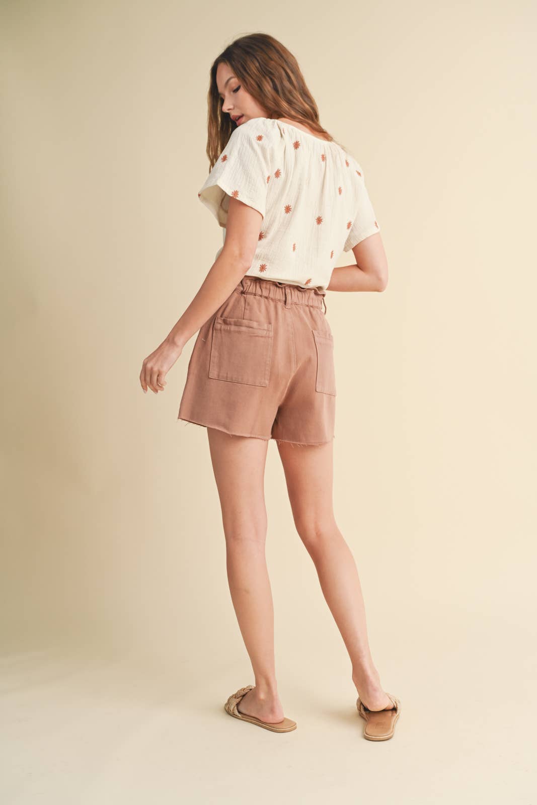 PAPERBAG DISTRESSED COTTON DENIM SHORTS