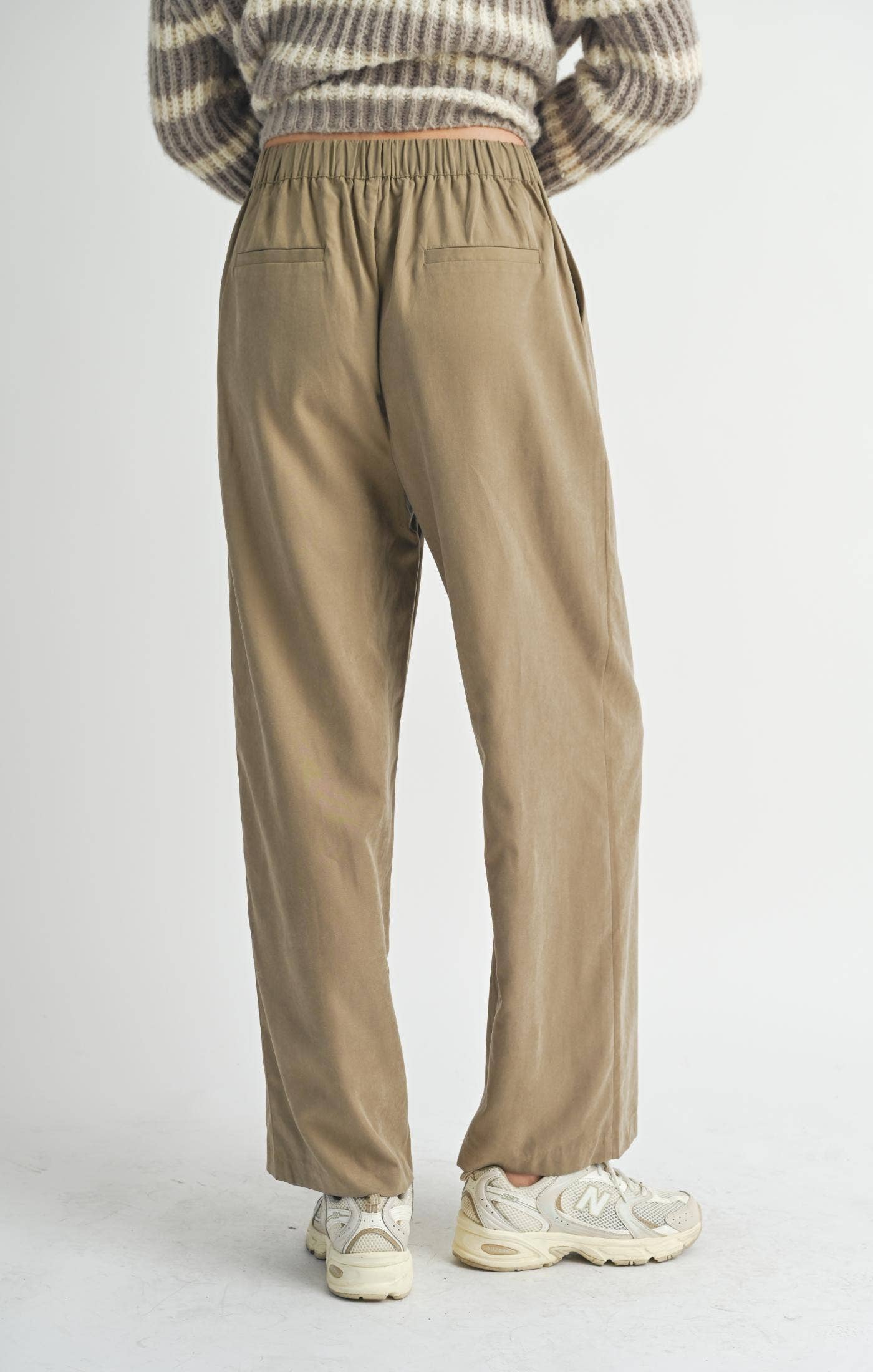 Olive Groves Front Pleat Trousers: OLIVE