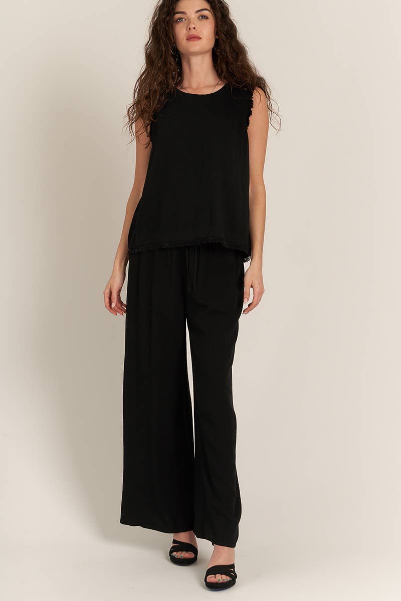 Back Button Detail Sleeveless Top