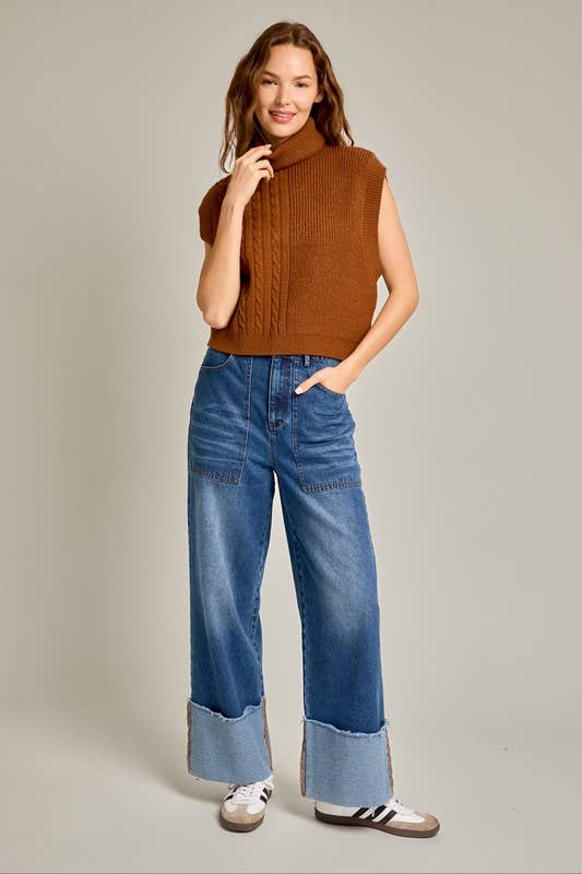 Turtle Neck Sweater Vest