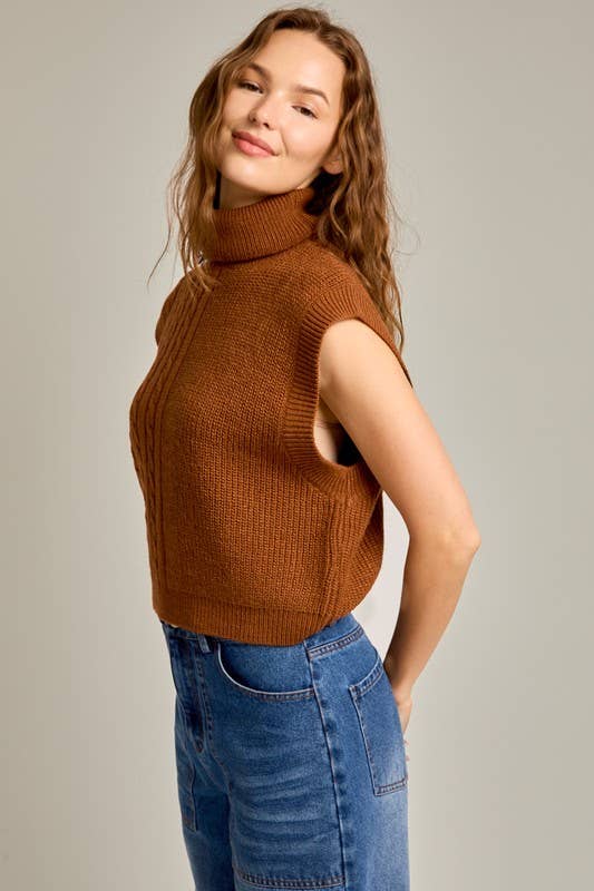 Turtle Neck Sweater Vest