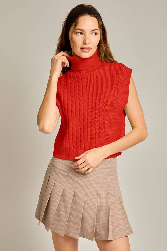Turtle Neck Sweater Vest