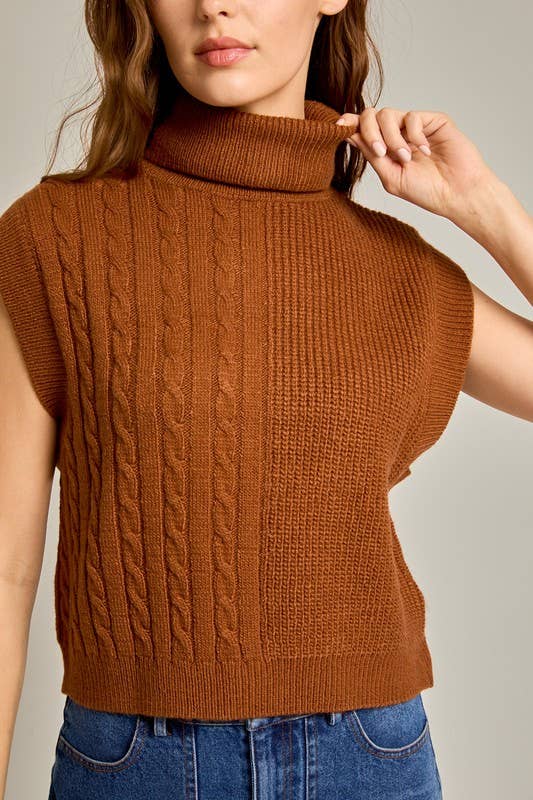 Turtle Neck Sweater Vest